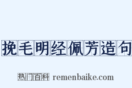 挽毛明经佩芳造句是什么意思的图片
